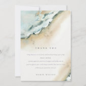 海岸の海の波の砂のビーチのナウティカル ブライダル シャワー サンキューカード (正面)