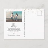 海岸の海辺のホリデーフォトコラージュカード ポストカード (裏面)