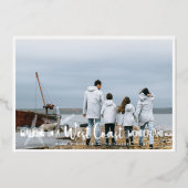 海岸の海辺のホリデーフォトコラージュカード 箔シーズンカード (正面)