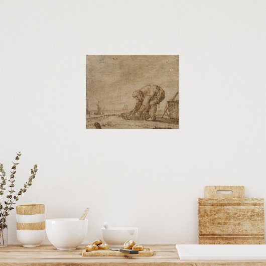 海岸の漁師, 1623 ポスター (キッチン)