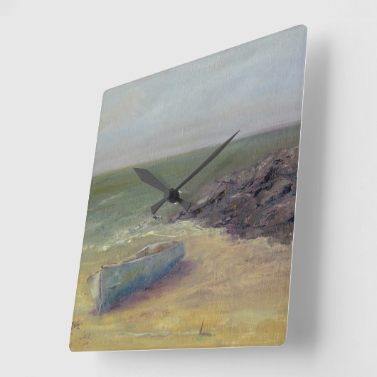 海岸の潮の圧延の内部のボート スクエア壁時計 (傾斜)