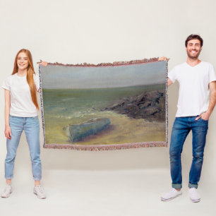 海岸の潮の圧延の内部のボート スローブランケット