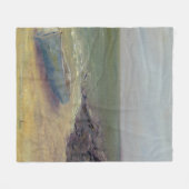 海岸の潮の圧延の内部のボート フリースブランケット (正面(横))