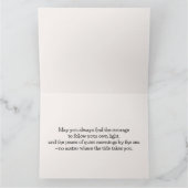 海岸の灯台とコテージの水彩画シーン サンキューカード (内部)