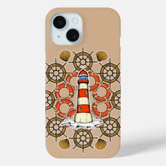 海岸の灯台イラスト Case-Mate iPhoneケース (裏面)