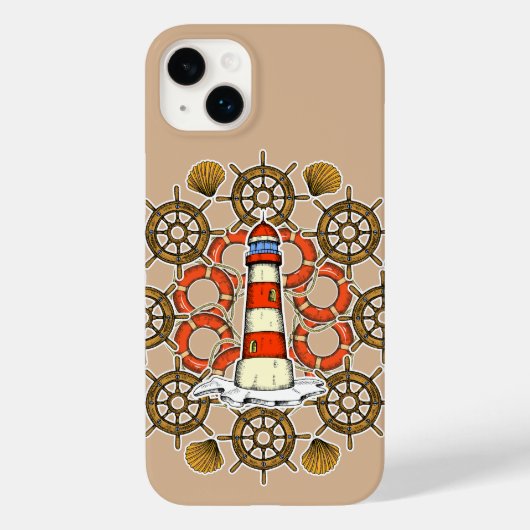海岸の灯台イラスト Case-Mate iPhoneケース (裏面)