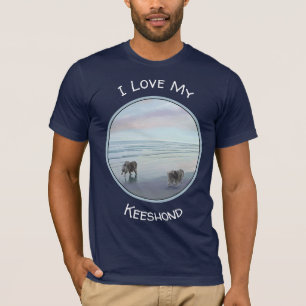 海岸の犬芸絵画術のキーソンド Tシャツ