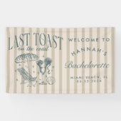 海岸の独身最後の夜のカクテルパーティー ネイビー 横断幕 (横)