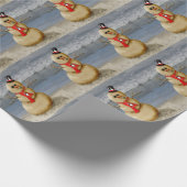 海岸の砂の雪だるま ラッピングペーパー (角)