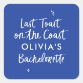 海岸の素朴な手描きトースト ラウンドシール (正面)