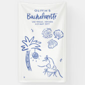 海岸の素朴な手描きトースト 横断幕 (縦)