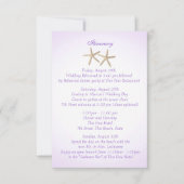 海岸の紫のハイドランジアの結婚式の旅程 招待状 (正面)