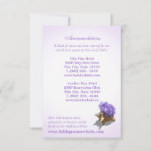 海岸の紫のハイドランジアの結婚式の行程 招待状 (裏面)