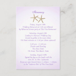 海岸の紫のハイドランジアの結婚式の行程 招待状