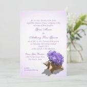 海岸の紫のハイドランジアの結婚式 招待状 (スタンド正面)