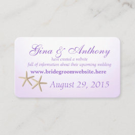 海岸の紫陽花パープルインフォメーションカード エンクロージャーカード