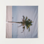 海岸の緑のヤシの木 タペストリー (正面(横))