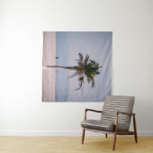 海岸の緑のヤシの木 タペストリー (インサイチュ(横))