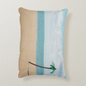 海岸の緑の人工ヤシの木 アクセントクッション (裏面(縦))