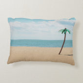 海岸の緑の人工ヤシの木 アクセントクッション (裏面)