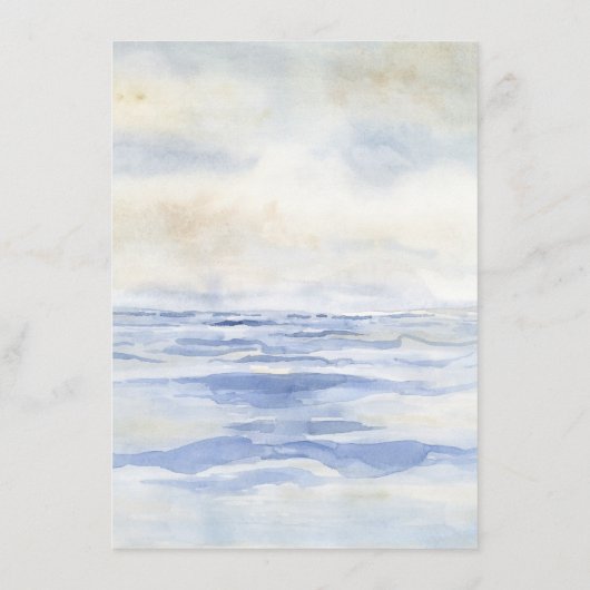 海岸の美しい鳥 青と白のディテール エンクロージャーカード (裏面)