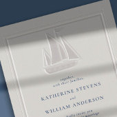 海岸の航海ヨットフォーマルクラシックウェディング 招待状