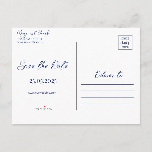 海岸の航海 Save the Date カード (裏面)