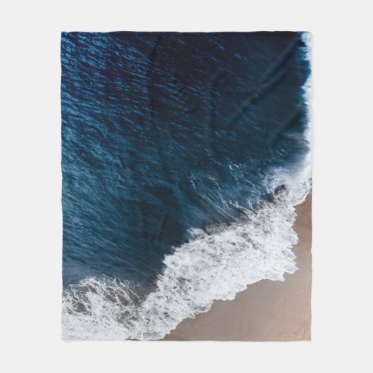 海岸の航空写真 フリースブランケット (正面)