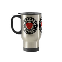 海岸の航空路鉄道のハートのロゴの通勤者のマグ