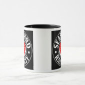 海岸の航空路鉄道のハートのロゴ マグカップ (中央)