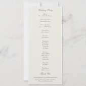 海岸の貝殻をモチーフにしたフォーマルな結婚式のプログラム (裏面)