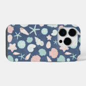海岸の貝殻 ビーチとオーシャンデザイン iPhoneケース (裏面横)