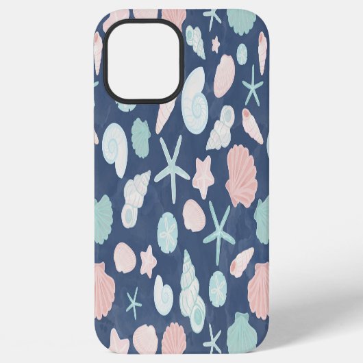 海岸の貝殻 ビーチとオーシャンデザイン iPhoneケース (裏面)