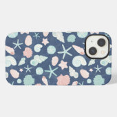 海岸の貝殻 ビーチとオーシャンデザイン iPhoneケース (裏面横)