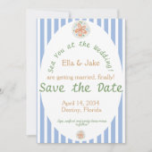 海岸の青いストライプでSave the Date セーブザデート (正面)