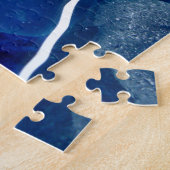 海岸の青い海ガラス ジグソーパズル (側面)