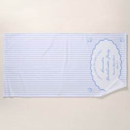 海岸の青い独身最後の乾杯パーティー ビーチタオル