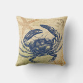 海岸の青カニのコラージュ クッション (裏面)