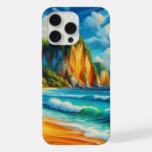 海岸の静けさ 壮麗な崖と穏やかな海岸 iPhoneケース (裏面)