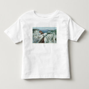 海岸の頂上の列車の眺め トドラーTシャツ