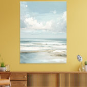 海岸の風景画　柔らかな海の地平線 キャンバスプリント (インサイチュ (リビング))