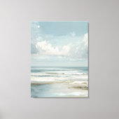 海岸の風景画　柔らかな海の地平線 キャンバスプリント (正面)