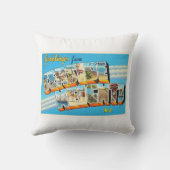 海岸の高さのニュージャージーNJのヴィンテージの郵便はがき クッション (裏面)