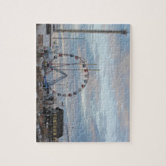 海岸の高さの日の出のFuntown桟橋のジャージーの海岸 ジグソーパズル (縦)