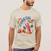 海岸の鮮魚市場 Tシャツ (正面)