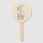 海岸の chic ビーチ ウェディング プログラム ハンドファン (裏面)