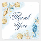 海岸の chic | 現代のサンゴ礁の感謝 スクエアシール (正面)