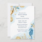 海岸の chic | 現代のサンゴ礁 ブライダルシャワー 招待状 (正面)