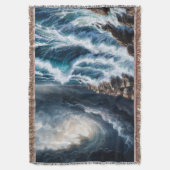 海岸のAIアート地中海のによる嵐 スローブランケット (正面縦)