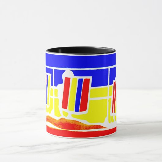 海岸のDeckchairsのマグ マグカップ (中央)